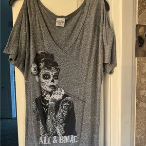 Black Market Art Grey V-Neck Tee with Script Label Set of two